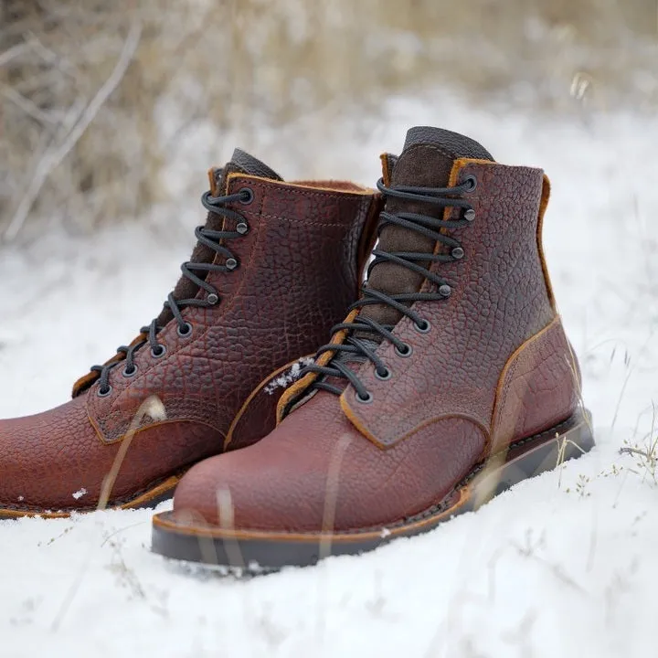 2025 Men's Handmade Bison Leather Boots