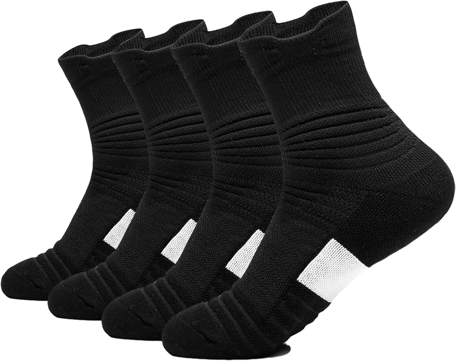3 Pack Compression Basketball Socks Performance Cushioned Athletic Crew Socks Sports Running Cycling Socks