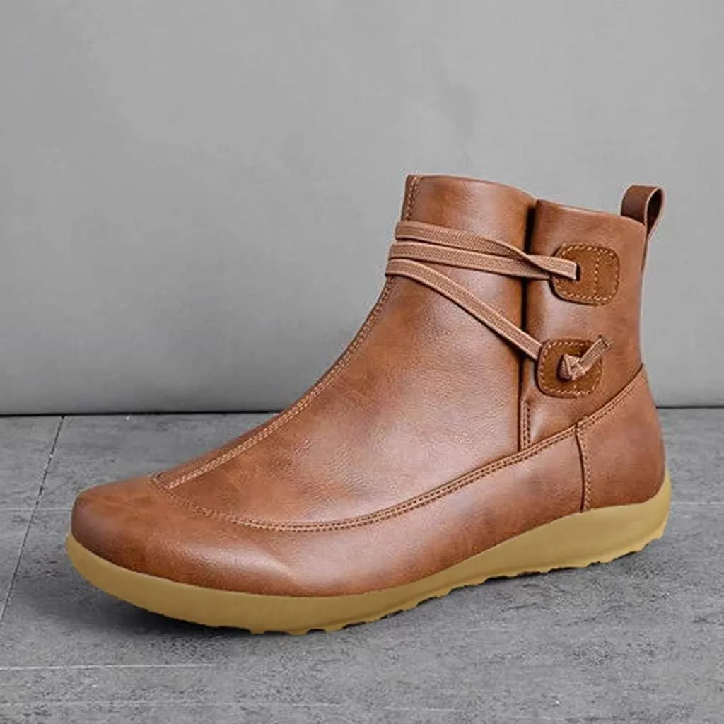 AMDBEL Ankle Boots for Women, Cowgirl Boots Women Slip On Loafers Chunky Block Heel Shoes Office Hollow-out Low Heel Booties