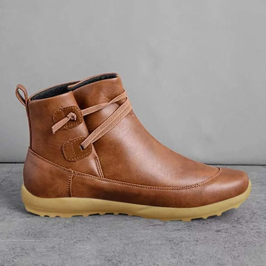 AMDBEL Ankle Boots for Women, Cowgirl Boots Women Slip On Loafers Chunky Block Heel Shoes Office Hollow-out Low Heel Booties