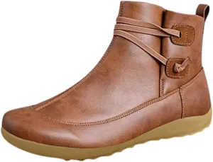 AMDBEL Ankle Boots for Women Cut Out Slip On Short Chunky Stacked Heel Perforated Side V Cut Western Booties Cutout Shoes