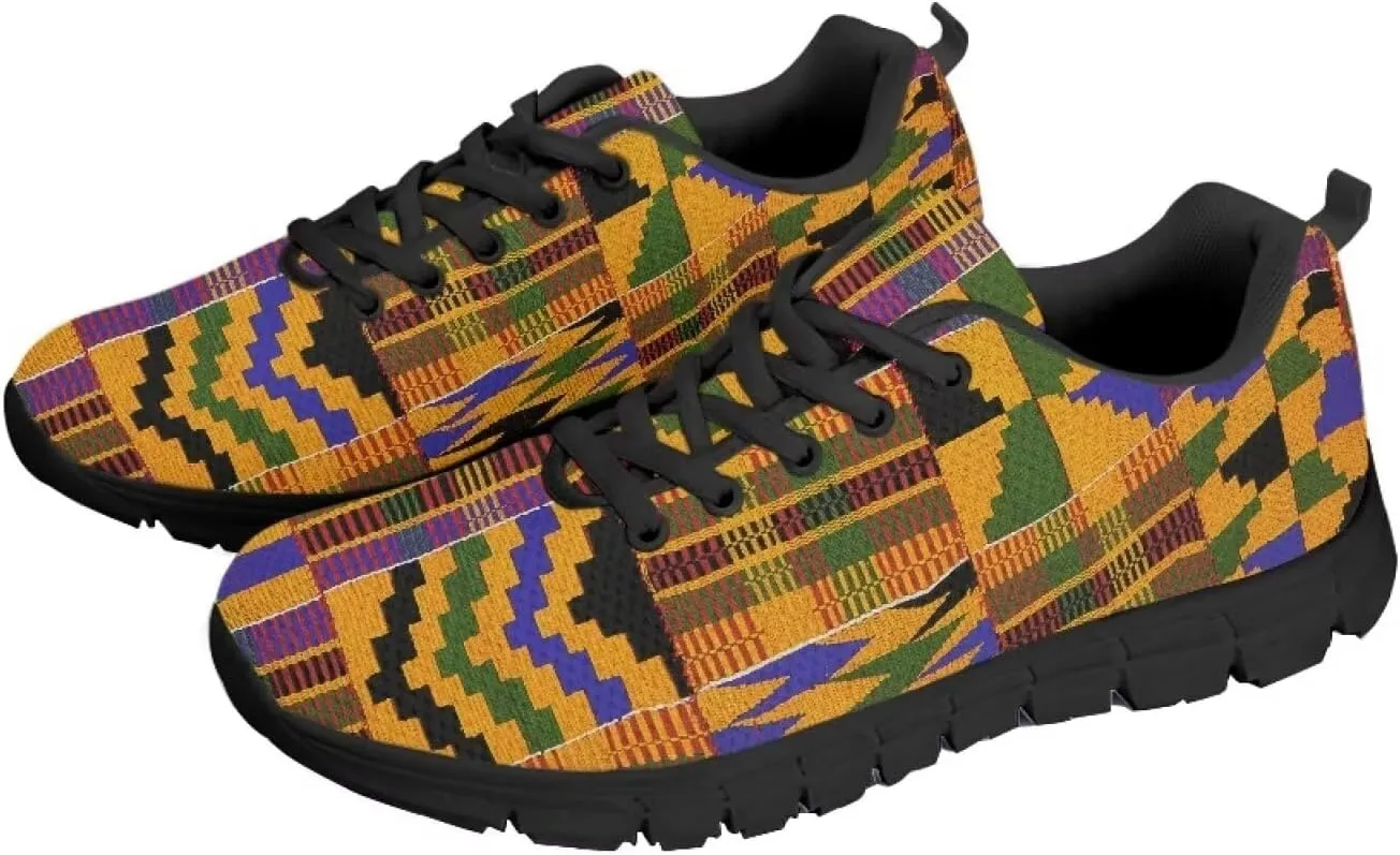AmzPrint Women Indoor Cycling Shoes Bike Shoes Argyle Print Colorful Running Shoes for Women Comfortable Sneakers