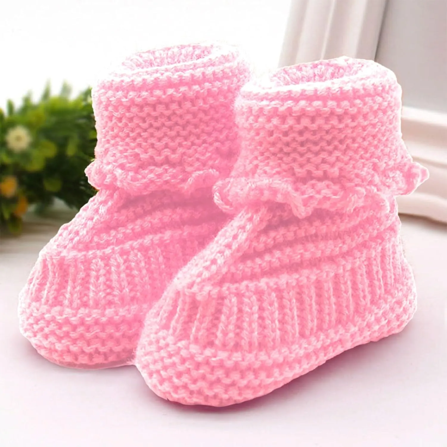 Baby Boys Girls Booties Newborn Infant Hand Knitting Crochet Cozy Shoes Non Slip Crib Booties Shoes Fall Winter