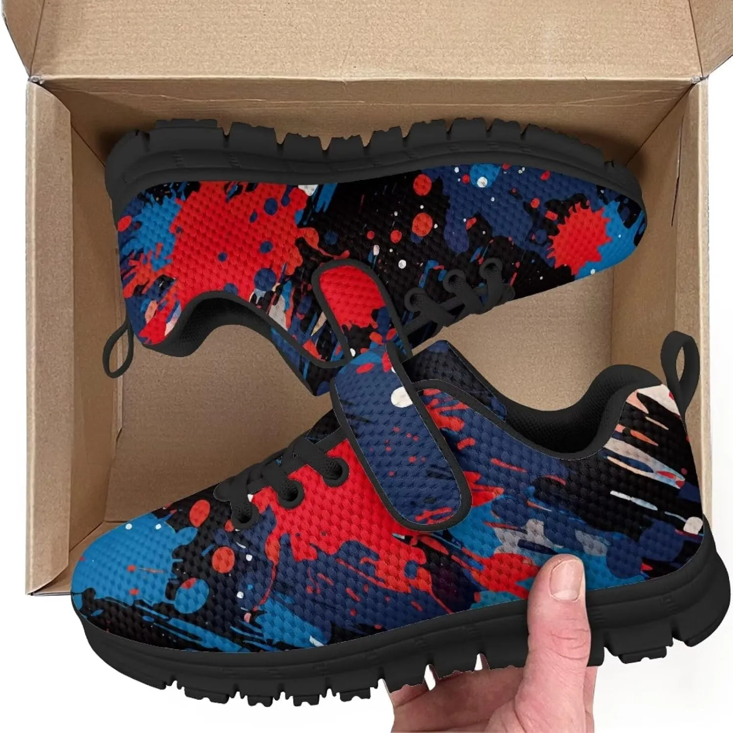 Boy's Single Buckle Sneakers,Teen Girl Anti-Skid Spring Walking Shoes Wear Resistant Sneakers for Jogging Cycling