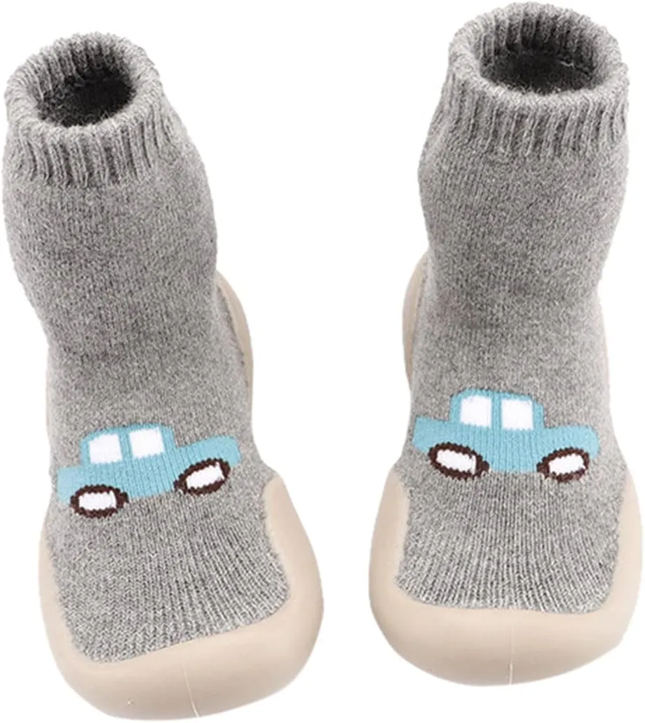 Boys Slip on Tennis Shoes Casual Socks Toddler Baby Soft First Indoor Cartoon Elastic Shoes Infant Walkers Baby Shoes Shoes for Girls Size 9 Toddler