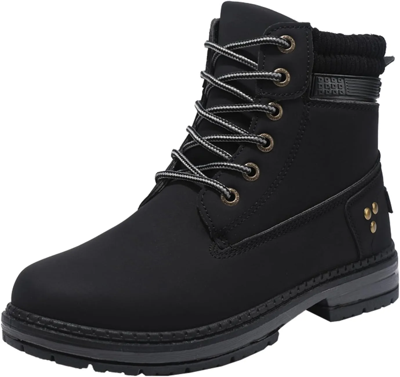 Cathalem Combat Boots for Women, Women's Work Waterproof Hiking Combat Boots Lace up Low Heel Booties Ankle Boots