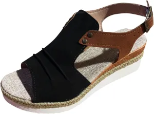Cathalem Orthopedic Wedge Sandals for Women Summer Dressy Flat Open Toe Ankle Strap Platform Sandals Slip on Sandals Beach Comfortable Shoes