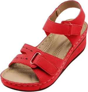 Cathalem Orthopedic Wedge Sandals for Women Summer Dressy Open Toe Ankle Strap Platform Casual Slip on Wedges Outdoor Beach Shoes