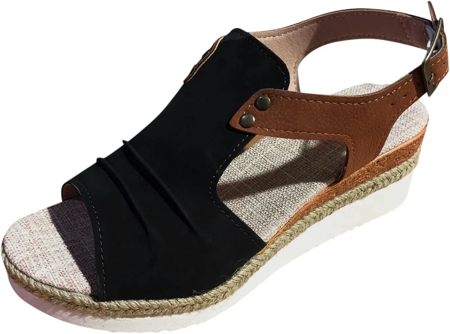 Cathalem Orthopedic Wedge Sandals for Women,Espadrilles for Women Open Toe Ankle Strap Sandals Dressy Summer Platform Sandals