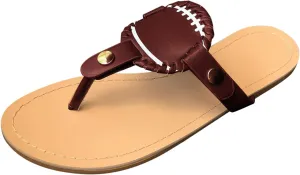 Cathalem Sandals for Women Summer Baseball Flip Flops for Women Beach Slippers with Arch Support Clip Toe Walking Thong