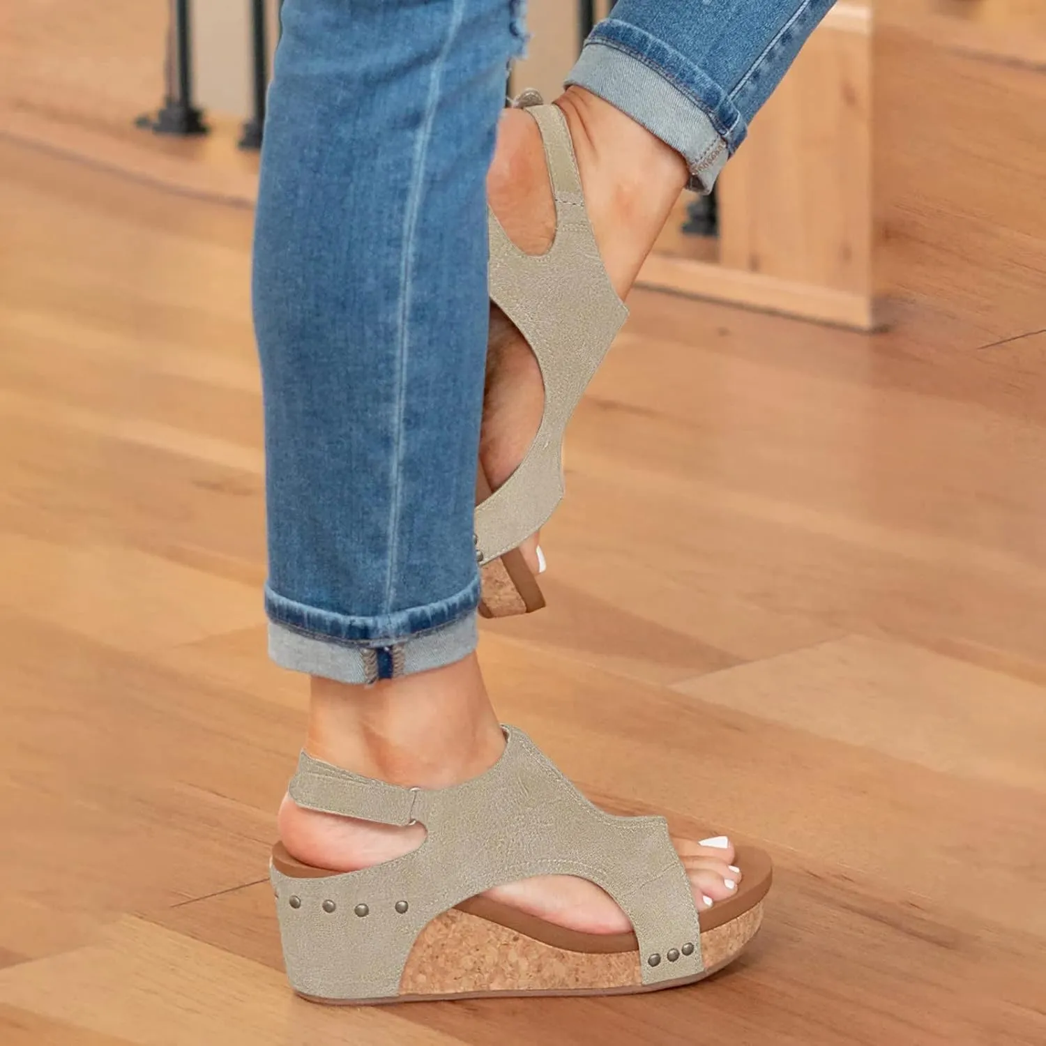 Cathalem Summer Sandals for Women 2024 Comfortable Strappy Platform Sandals Orthopedic Sandals Casual Summer Shoes