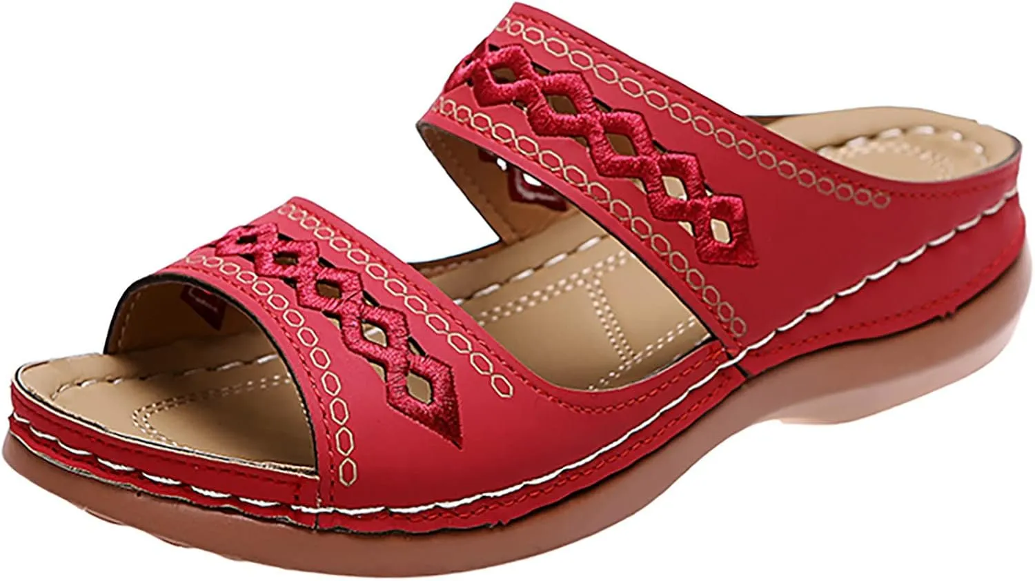Cathalem Summer Sandals for Women 2024 Open Toe Ankle Strap Platform Sandals Casual Strappy Low Wedges Sandals Beach Sandals