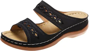 Cathalem Summer Sandals for Women 2024 Open Toe Ankle Strap Sandals Casual Strappy Low Wedges Sandals Comfortable Outdoor Shoes