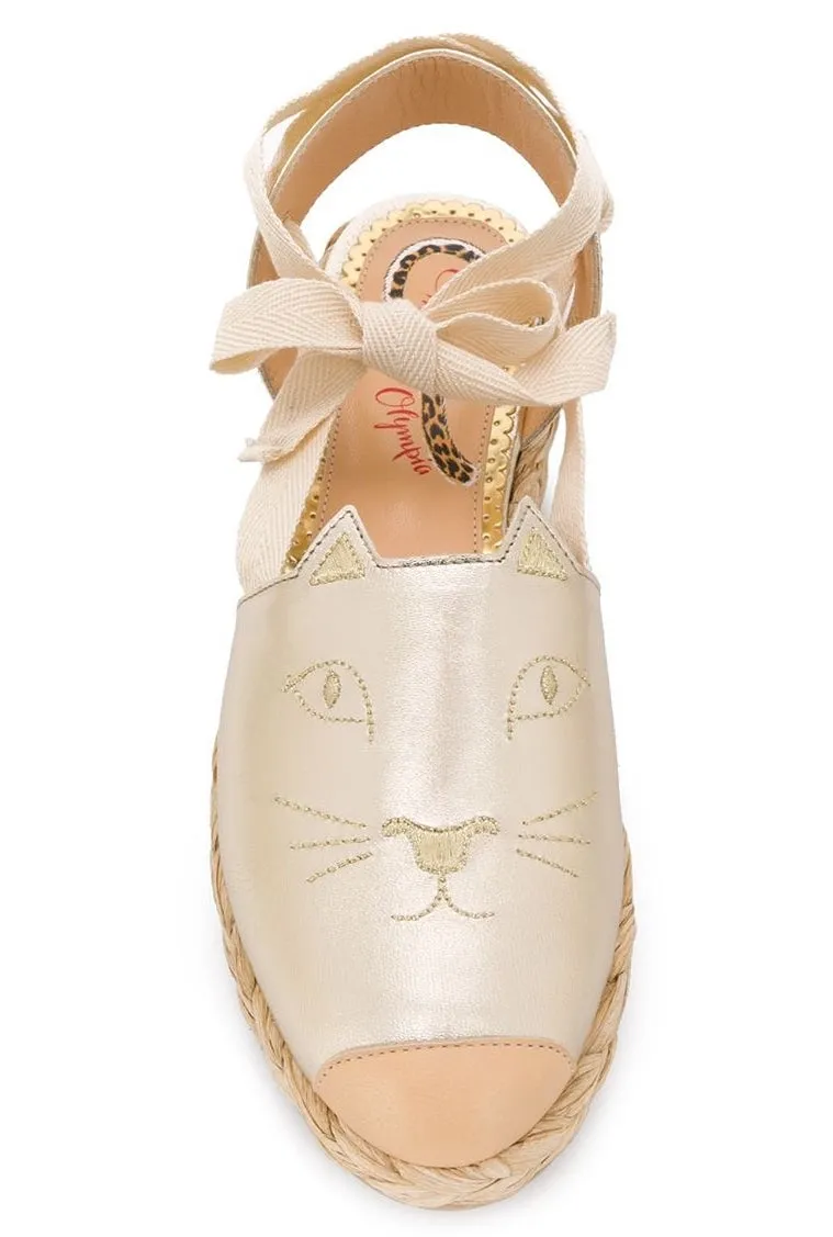 Charlotte Olympia Kitty embroidered espadrilles