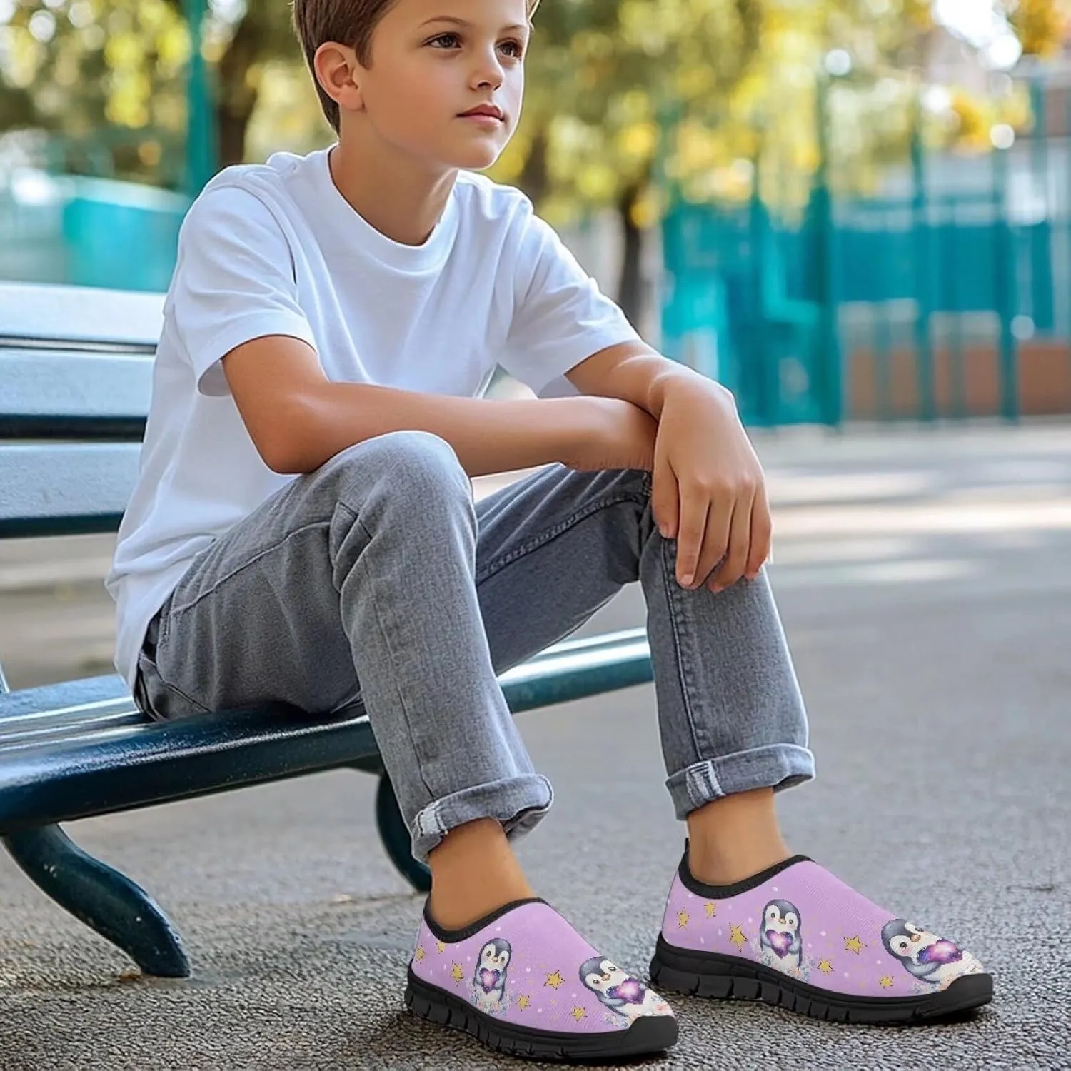 Children's Casual Sneakers,Spring Summer Slip On Flats Sports Shoes for School,Comfortable Hiking Cycling Shoes