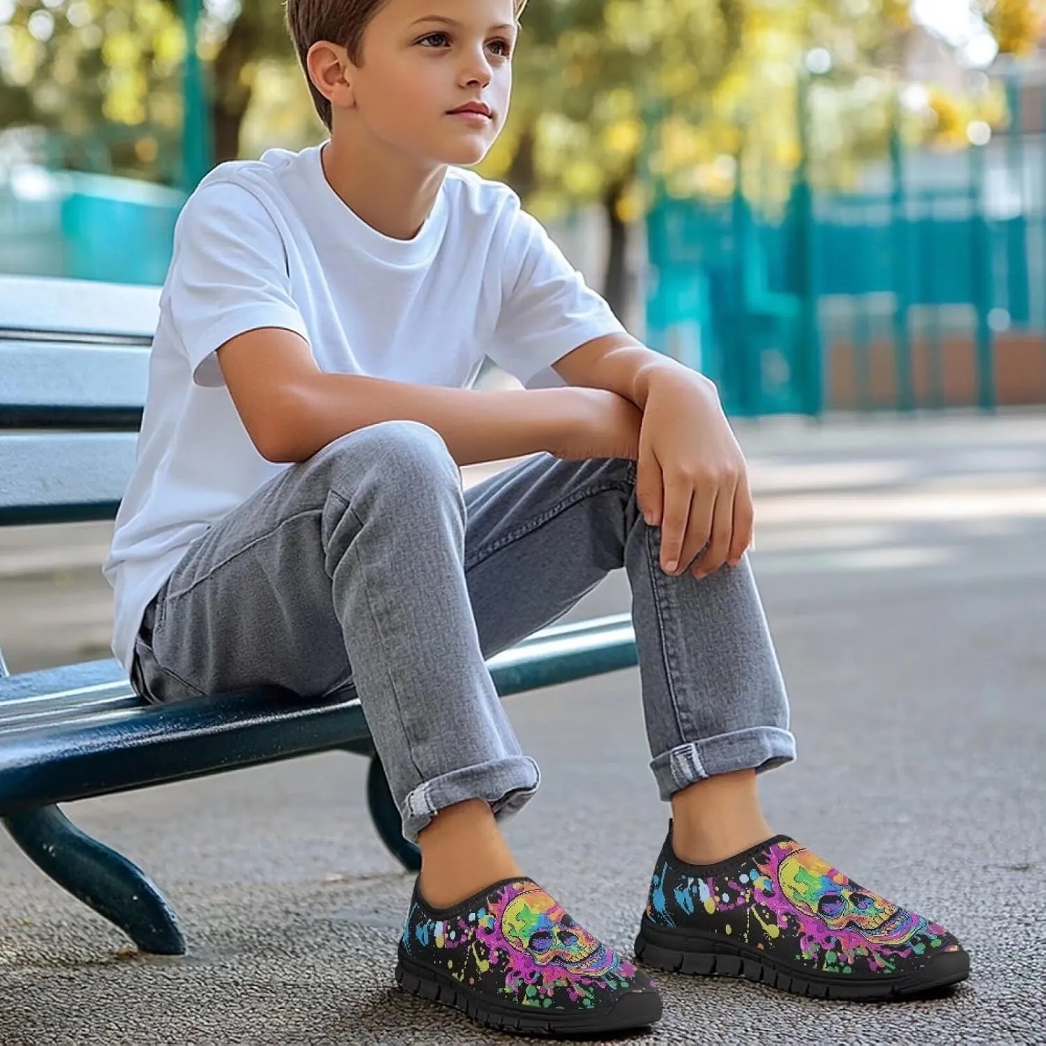 Children's Casual Sneakers,Spring Summer Slip On Flats Sports Shoes for School,Comfortable Hiking Cycling Shoes