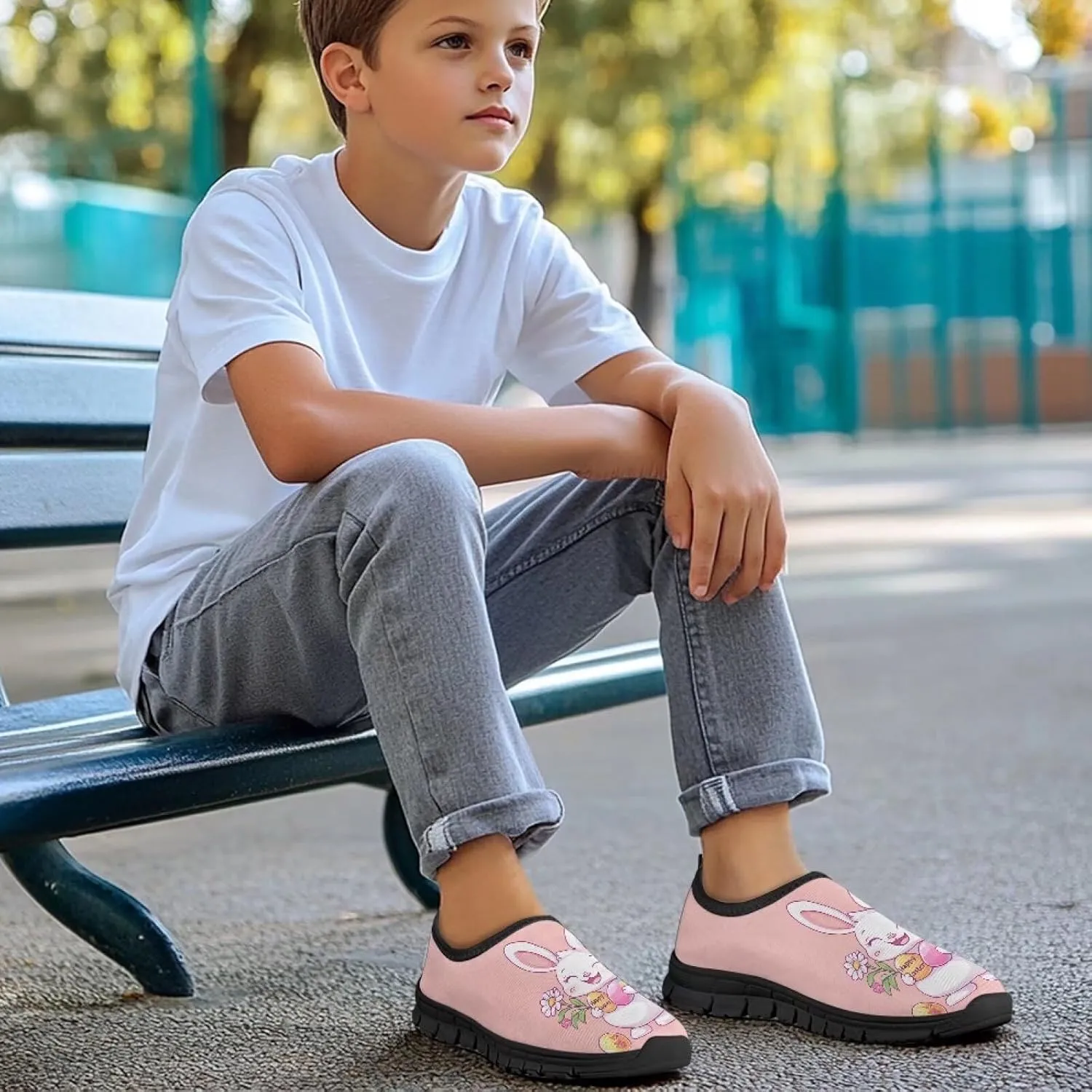 Children's Casual Sneakers,Spring Summer Slip On Flats Sports Shoes for School,Comfortable Hiking Cycling Shoes