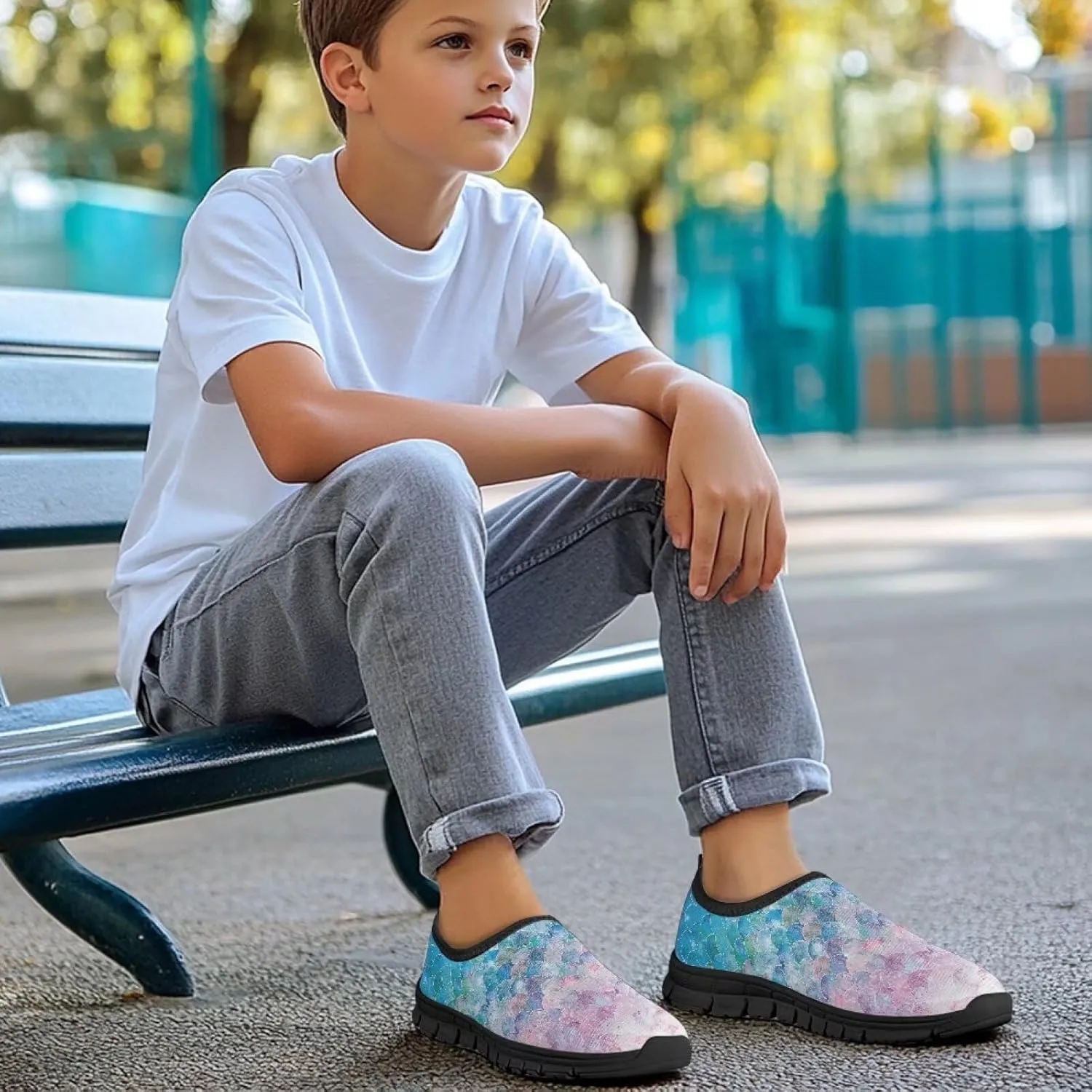 Children's Casual Sneakers,Spring Summer Slip On Flats Sports Shoes for School,Comfortable Hiking Cycling Shoes