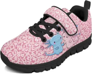 Children's Single Buckle Sneakers,Lightweight Fashion Tennis Shoes Anti-Skid Mesh Sneakers for Jogging Cycling