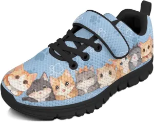 Children's Single Buckle Sneakers,Lightweight Fashion Tennis Shoes Anti-Skid Mesh Sneakers for Jogging Cycling