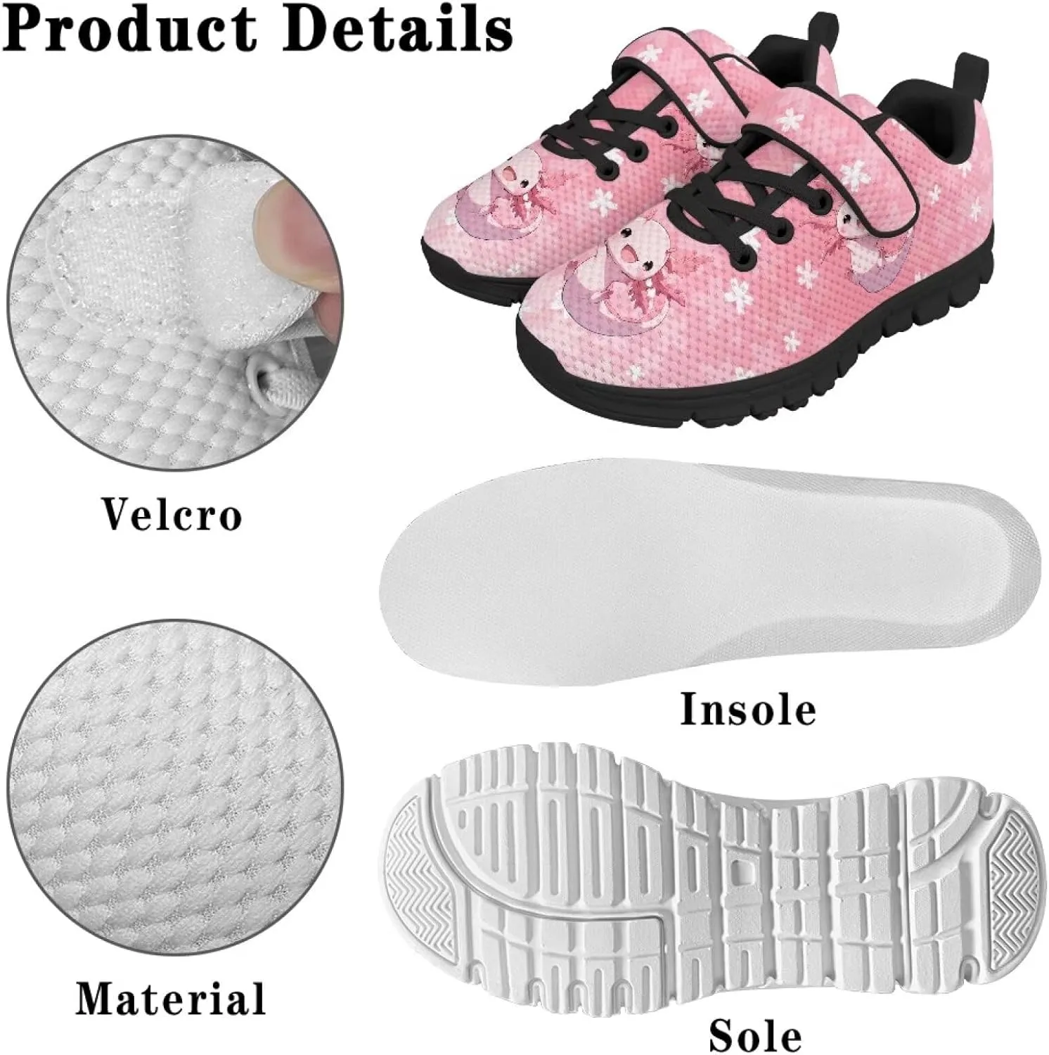 Children's Single Buckle Sneakers,Lightweight Fashion Tennis Shoes Anti-Skid Mesh Sneakers for Jogging Cycling