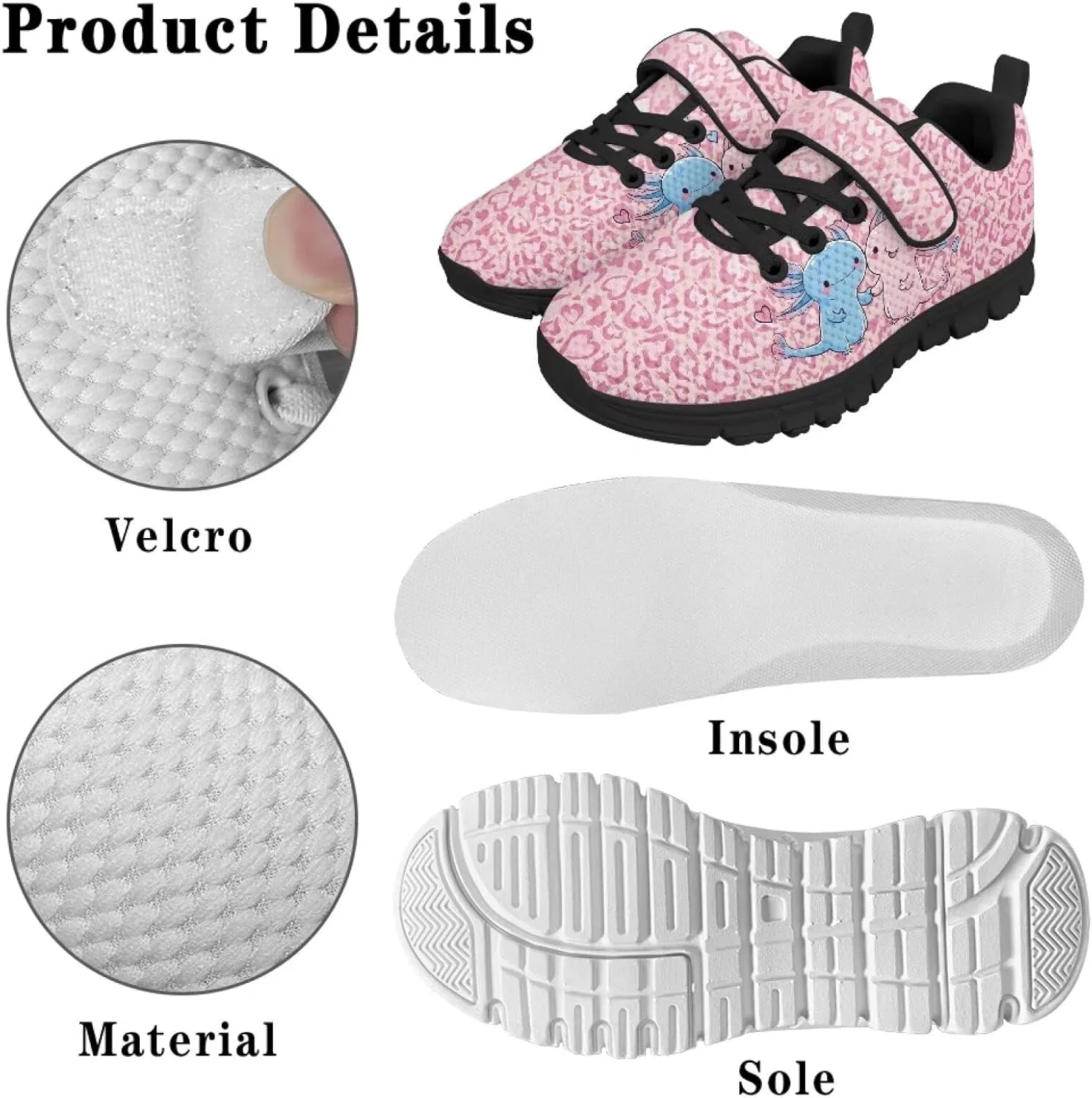 Children's Single Buckle Sneakers,Lightweight Fashion Tennis Shoes Anti-Skid Mesh Sneakers for Jogging Cycling