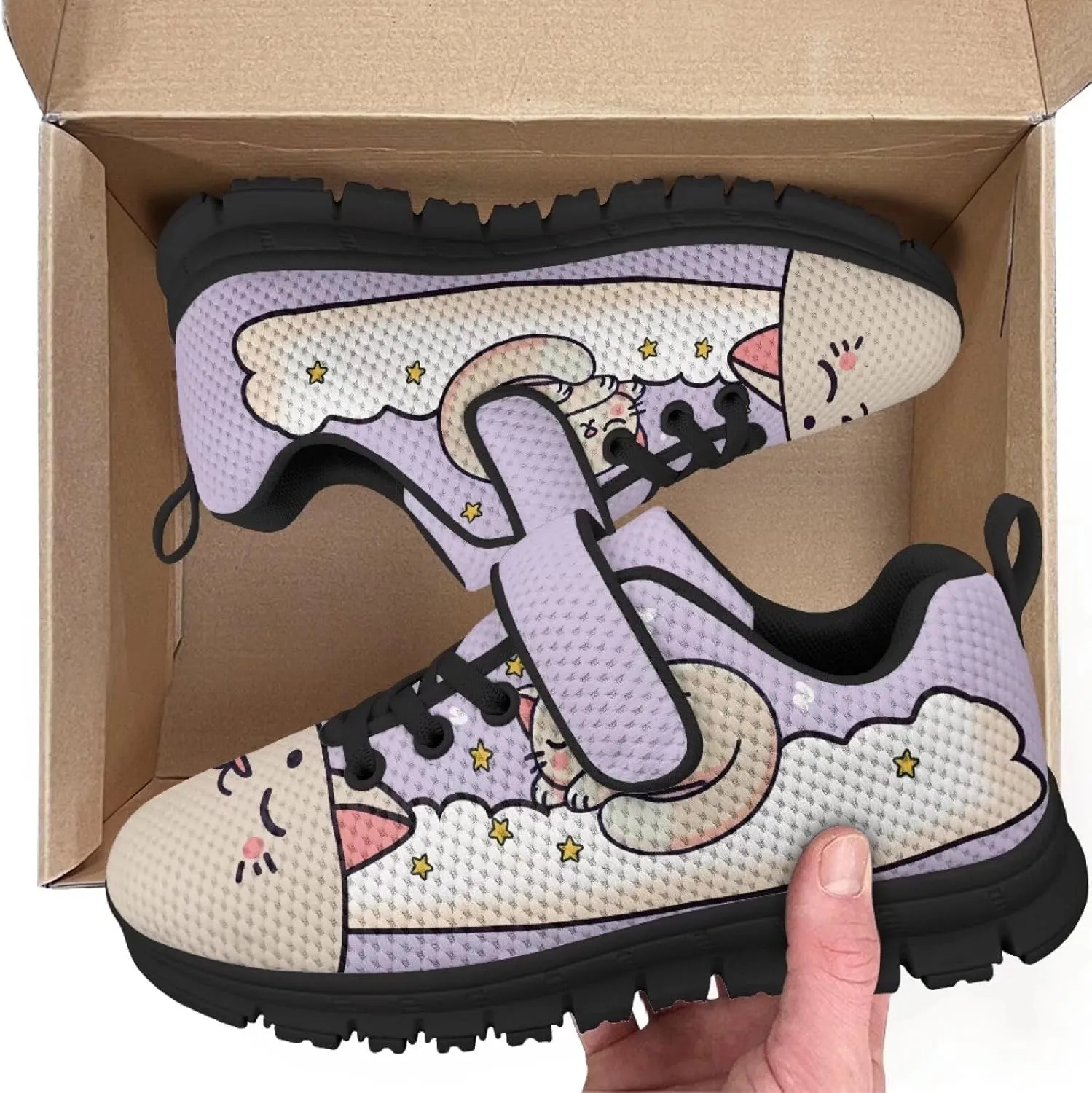 Children's Single Buckle Sneakers,Lightweight Fashion Tennis Shoes Anti-Skid Mesh Sneakers for Jogging Cycling