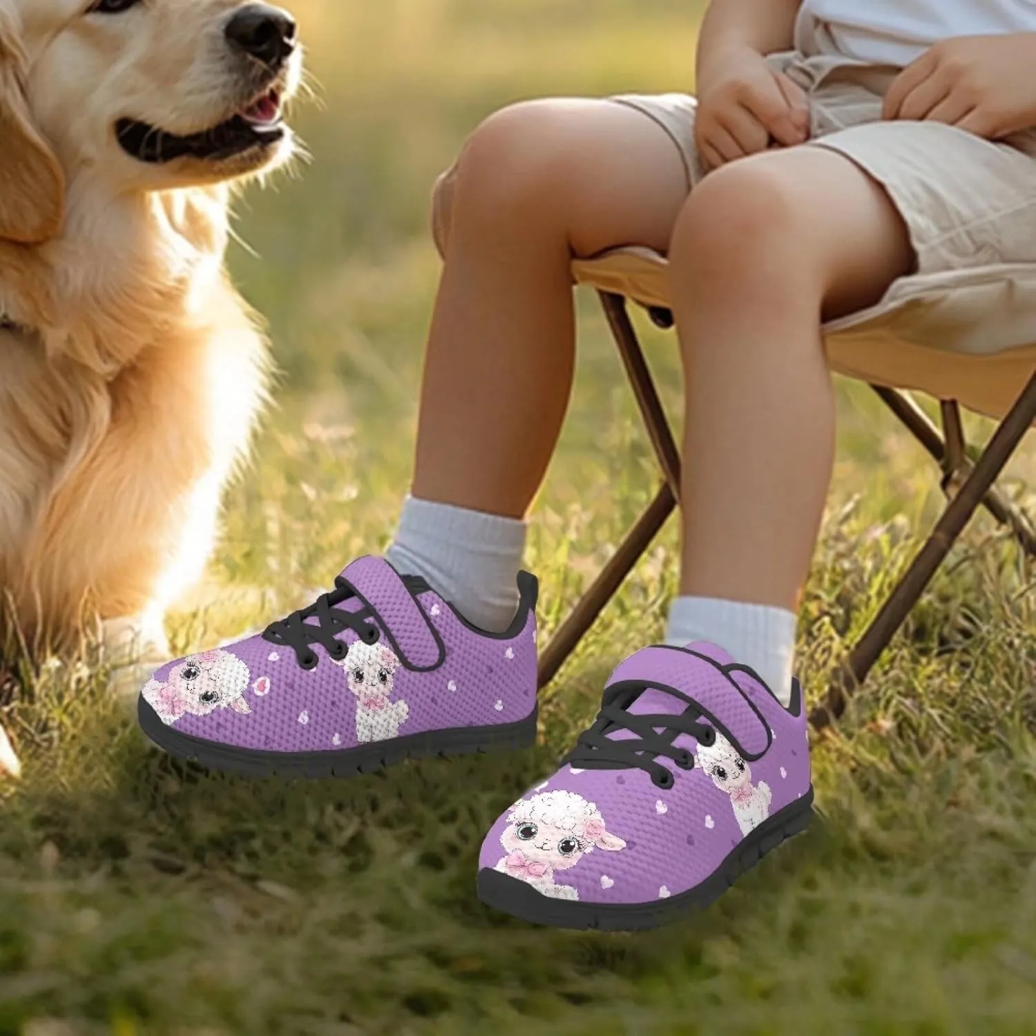 Children's Single Buckle Sneakers,Lightweight Fashion Tennis Shoes Anti-Skid Mesh Sneakers for Jogging Cycling