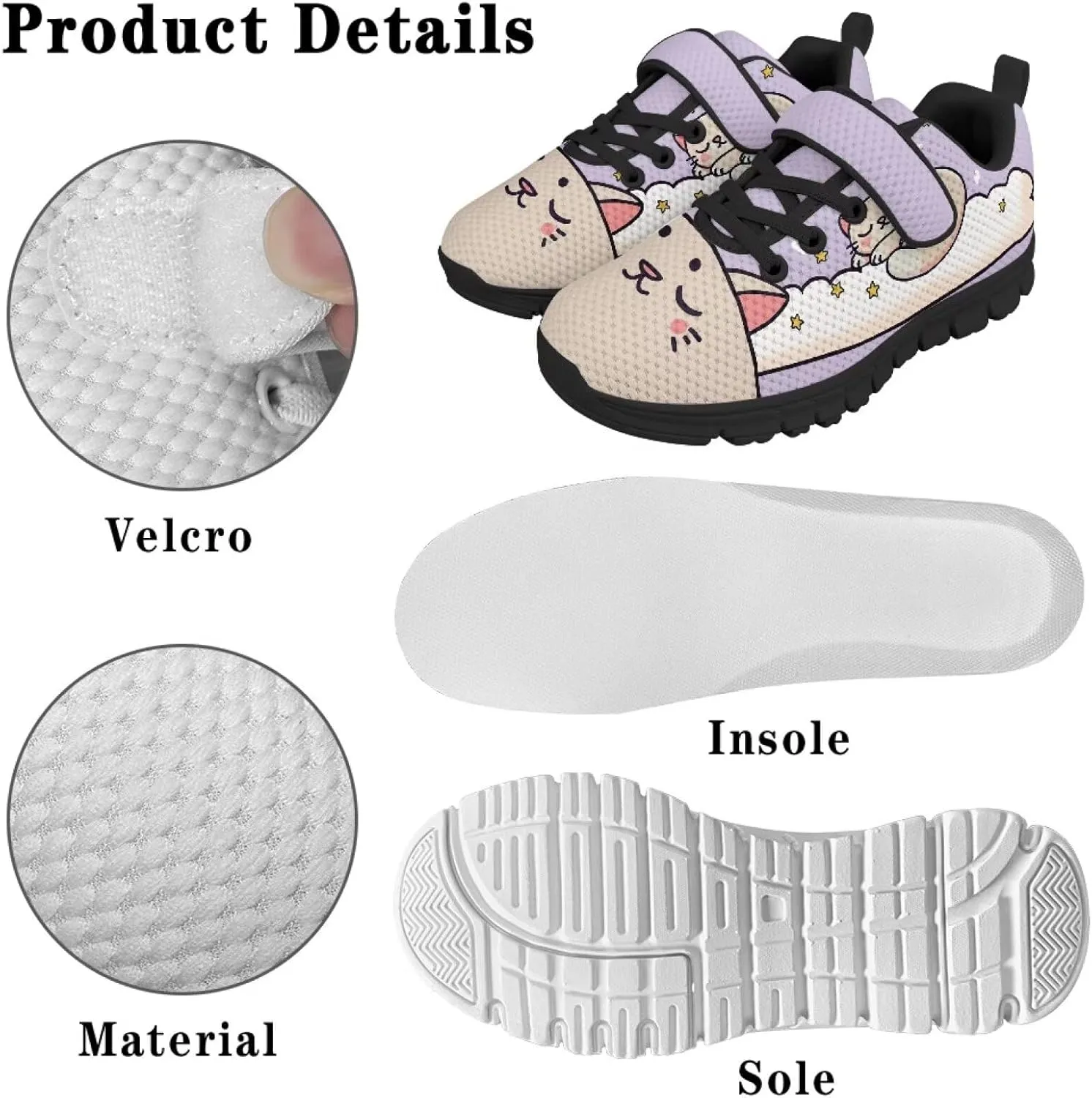Children's Single Buckle Sneakers,Lightweight Fashion Tennis Shoes Anti-Skid Mesh Sneakers for Jogging Cycling