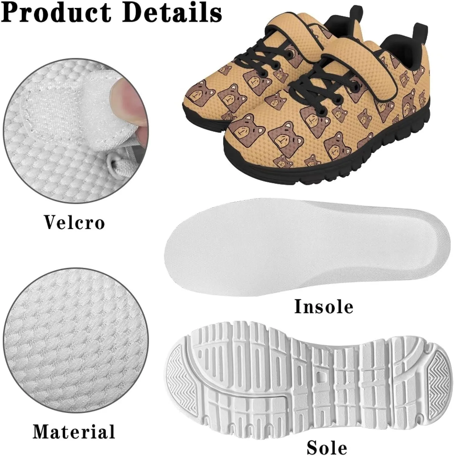Children's Single Buckle Sneakers,Lightweight Fashion Tennis Shoes Anti-Skid Mesh Sneakers for Jogging Cycling