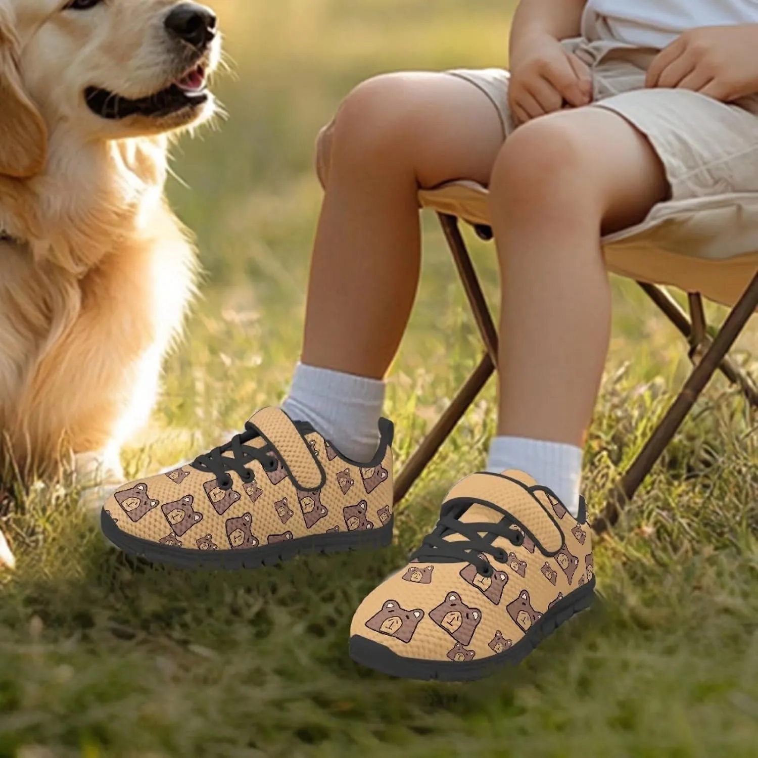 Children's Single Buckle Sneakers,Lightweight Fashion Tennis Shoes Anti-Skid Mesh Sneakers for Jogging Cycling