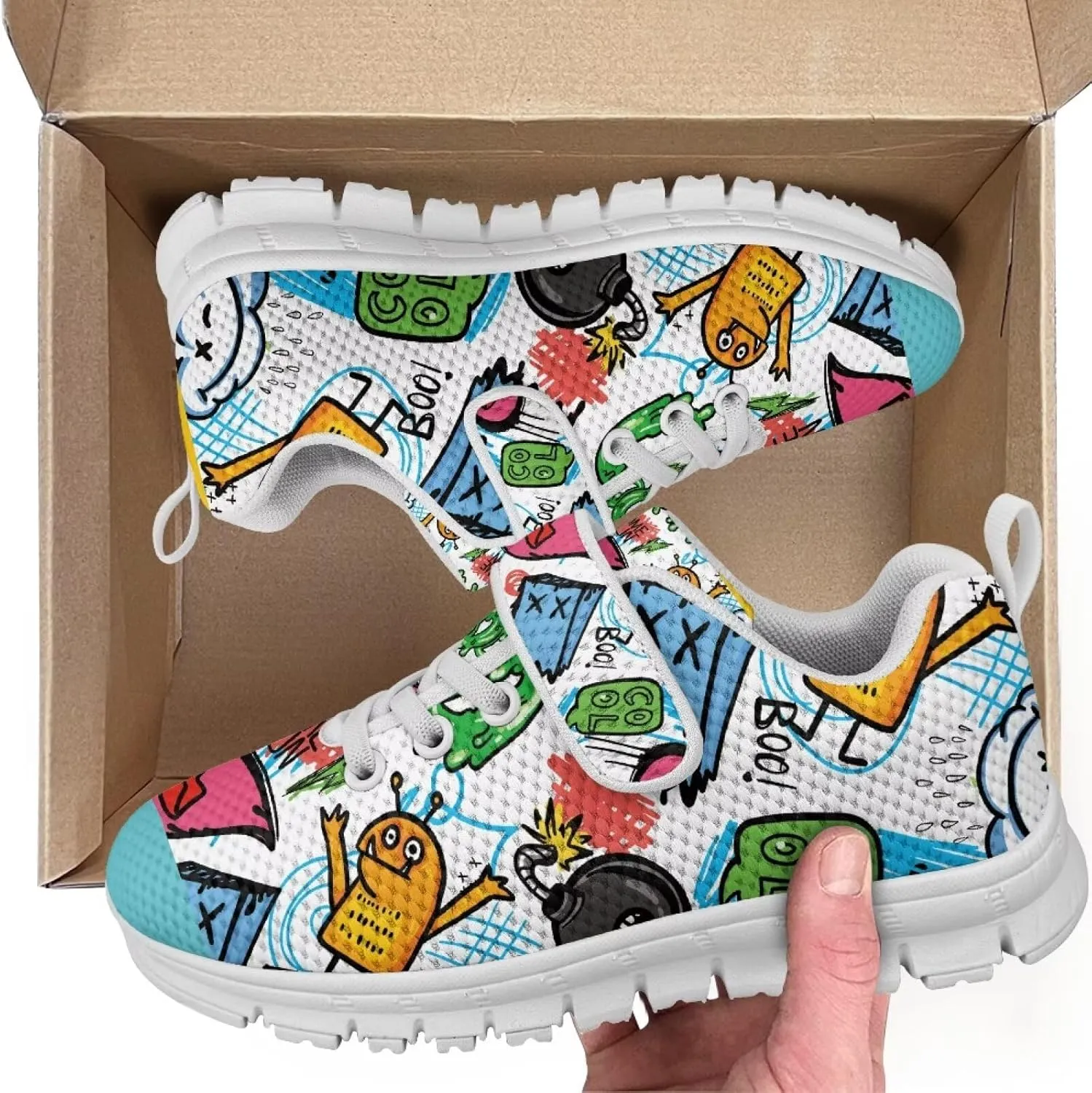 Children's Single Buckle Sneakers,Teen Spring Sports Shoes,Anti-Skid Mesh Cycling Hiking Sneakers for Boys Girls