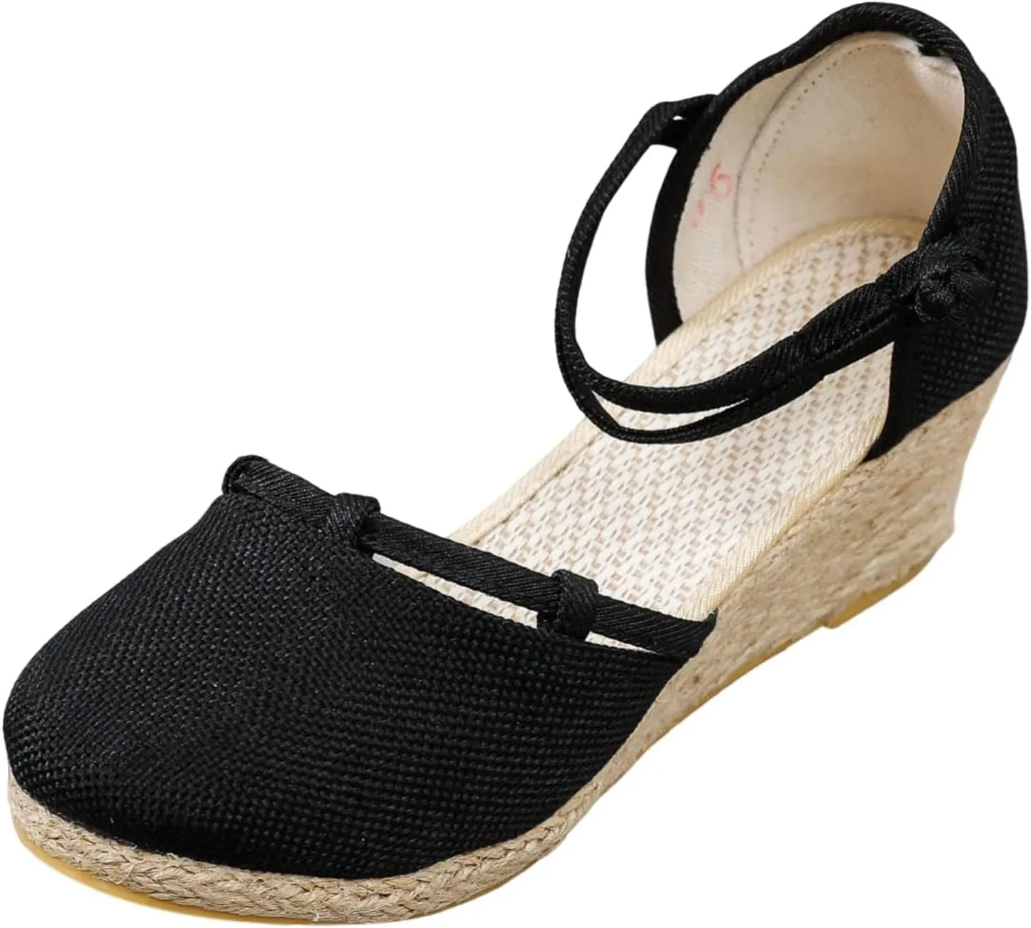 Closed Toe Espadrilles for Women Low Heel Ankle Buckle Strap Wedge Sandals Slingback Slip On Breathable Espadrille Wedges Sandal Summer Casual Fashion Platform Shoes Walking Beach Elegant Footwear