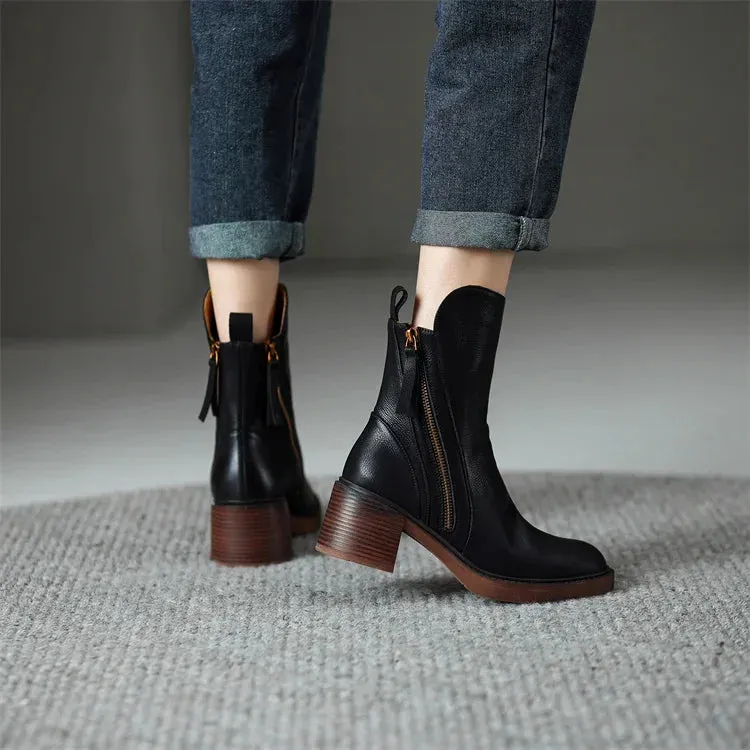 Danielle | Elegant Zip-Up Boots