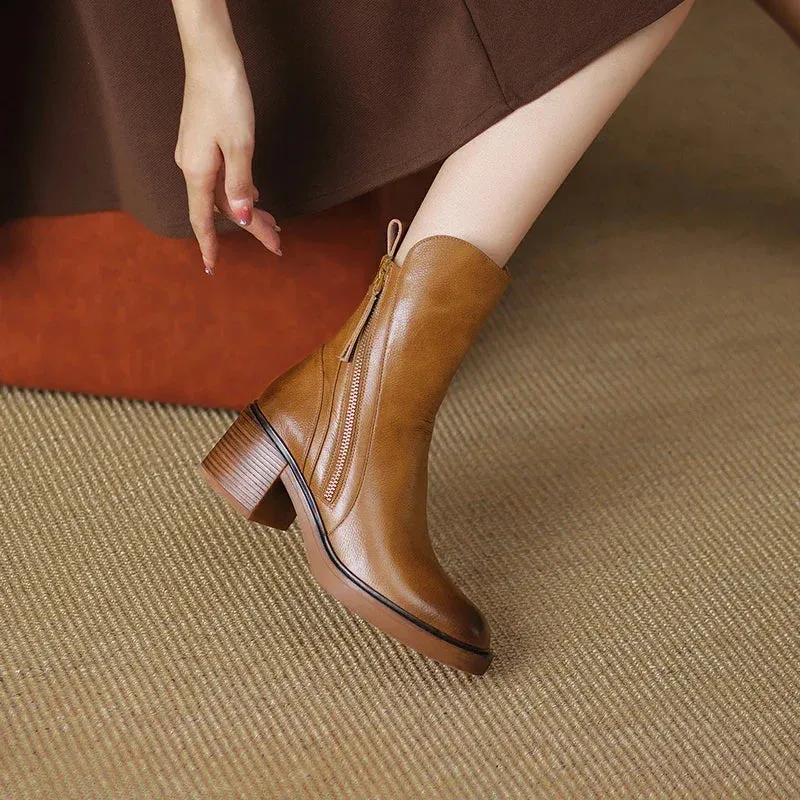 Danielle | Elegant Zip-Up Boots