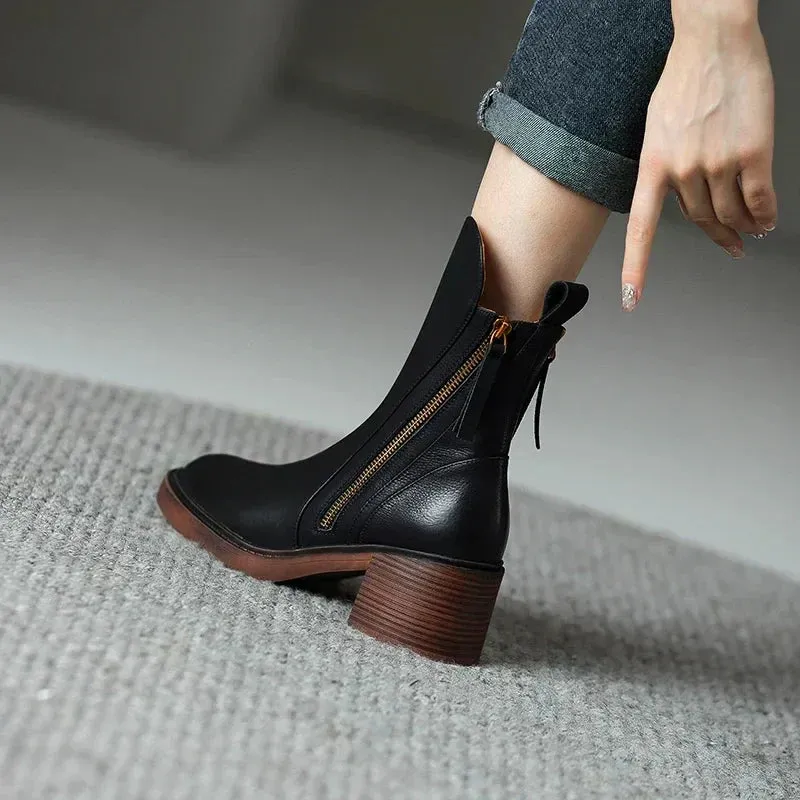 Danielle | Elegant Zip-Up Boots