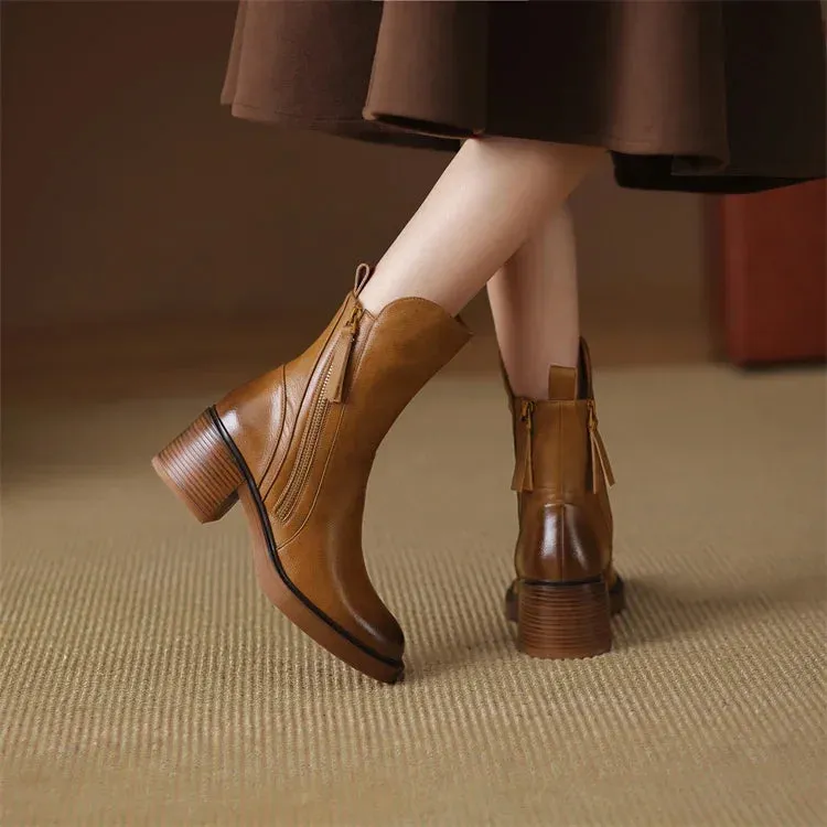 Danielle | Elegant Zip-Up Boots