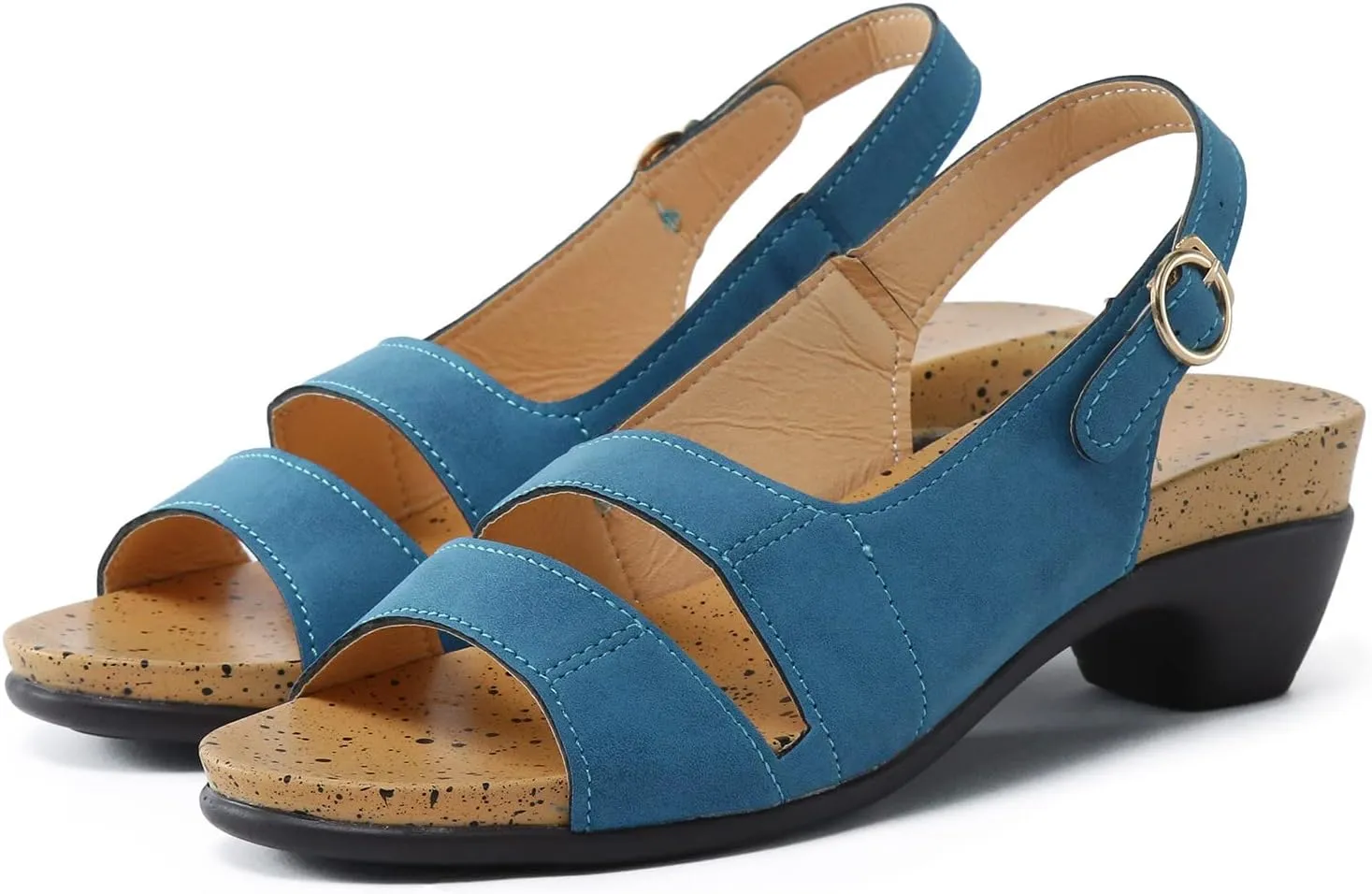 Eduavar Sandals for Women Casual, Sandals Women Summer Beach Sandals Black Sandals Flat Slippers Ring Toe Sandals