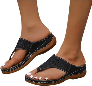Eduavar Womens Sandals Comfortable, Sandals Women Dressy Summer Comfy Flip Flops Sandals Breathable Open Toe Flat Sandals