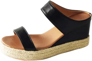 Eduavar Womens Sandals Comfortable, Sandals Women Dressy Summer Espadrille Platform Sandals Slip On Wedge Sandals Shoes