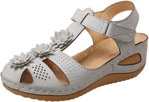 Eduavar Womens Sandals, Sandals for Women Casual Summer Close Toed Sandals Ankle Strap Wedge Sandals Shoes