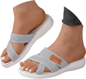Eduavar Womens Sandals Slip On Dressy Comfortable Memory Foam Slides Slippers Ladies Lightweight Platform Beach Walking Shoes