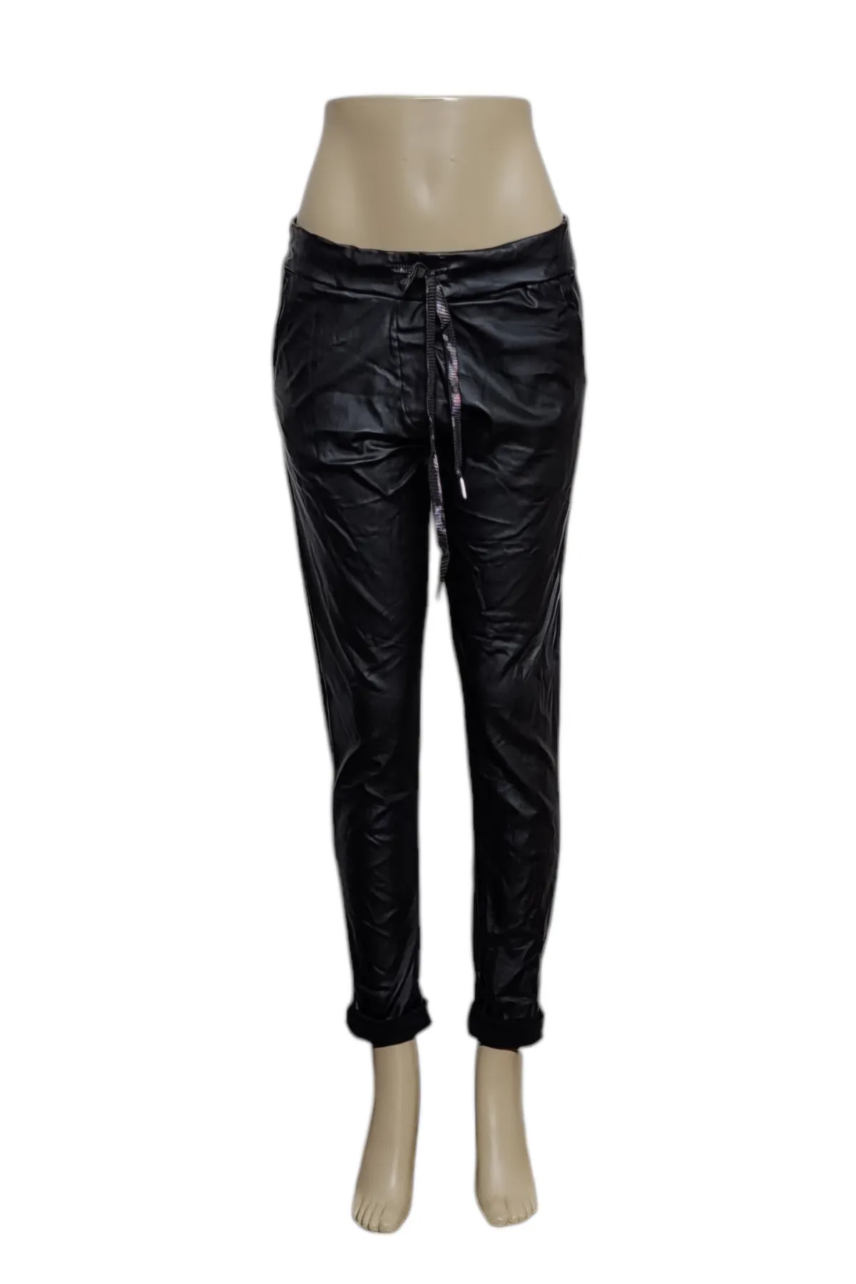 Faux Leather Crinkle Jogger