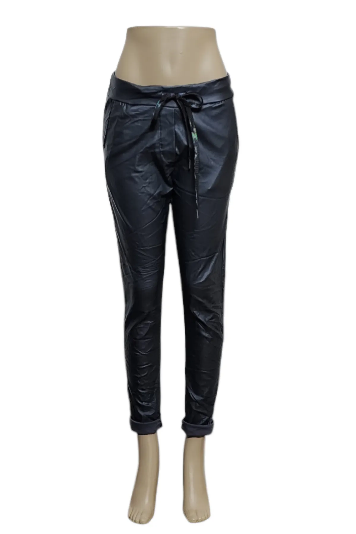 Faux Leather Crinkle Jogger