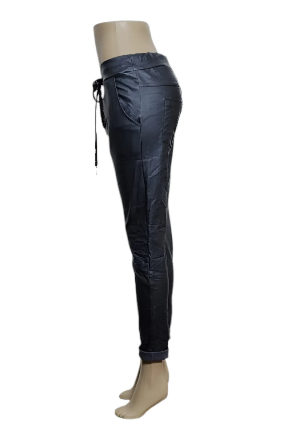 Faux Leather Crinkle Jogger