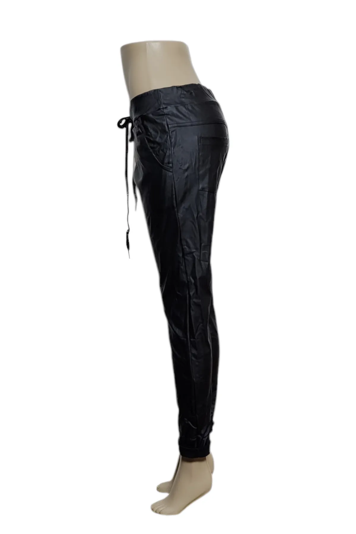 Faux Leather Crinkle Jogger