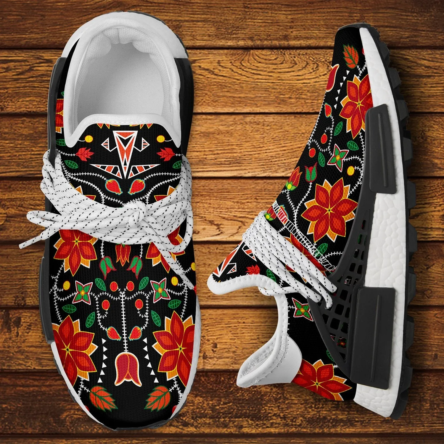 Floral Beadwork Six Bands Okaki Sneakers