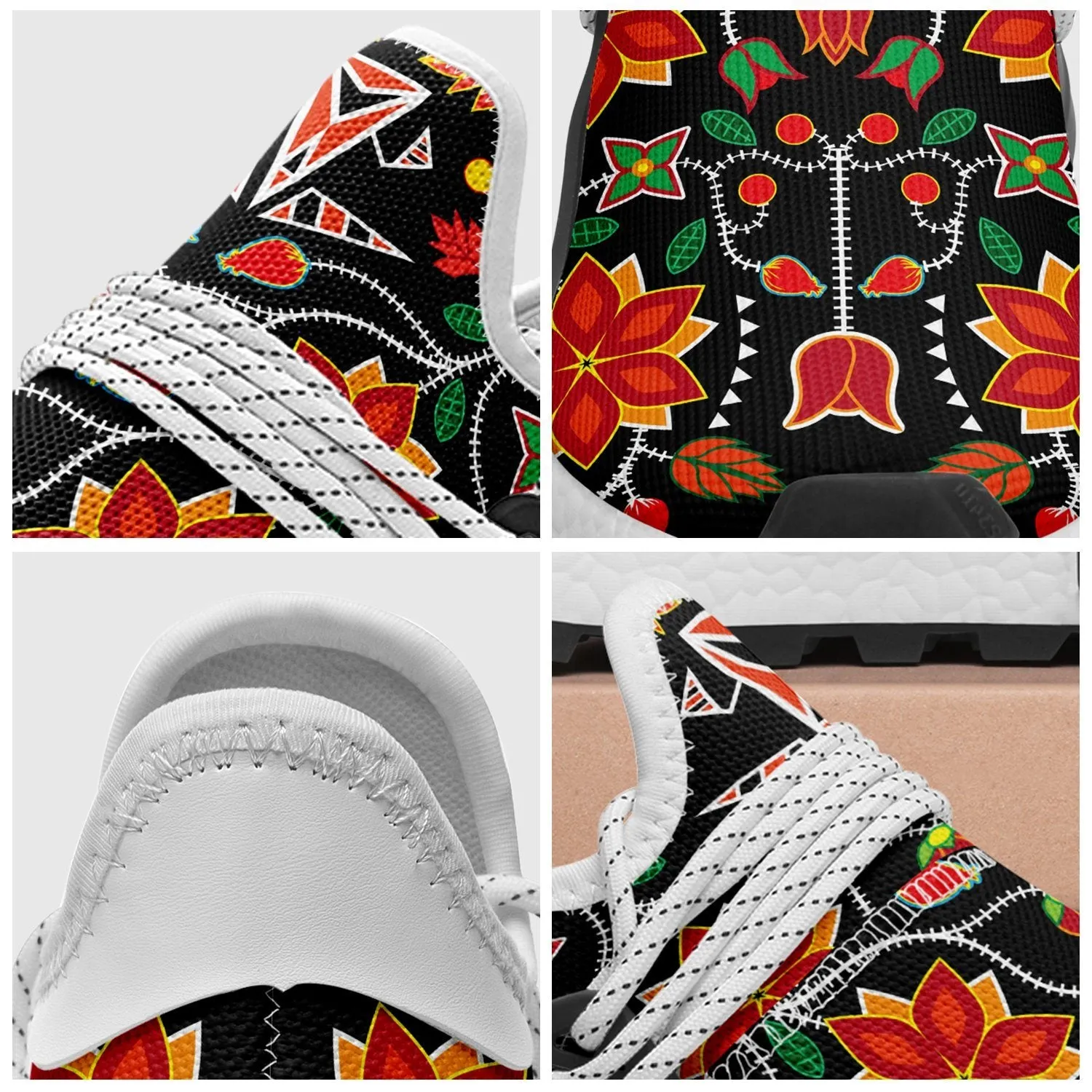 Floral Beadwork Six Bands Okaki Sneakers