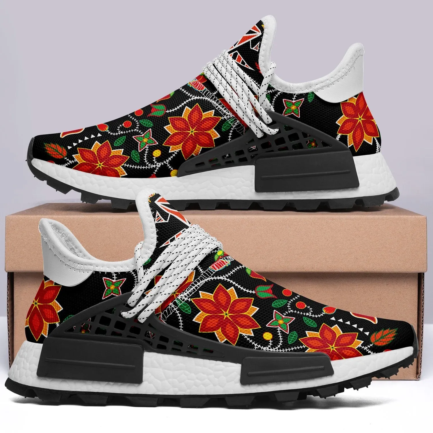 Floral Beadwork Six Bands Okaki Sneakers
