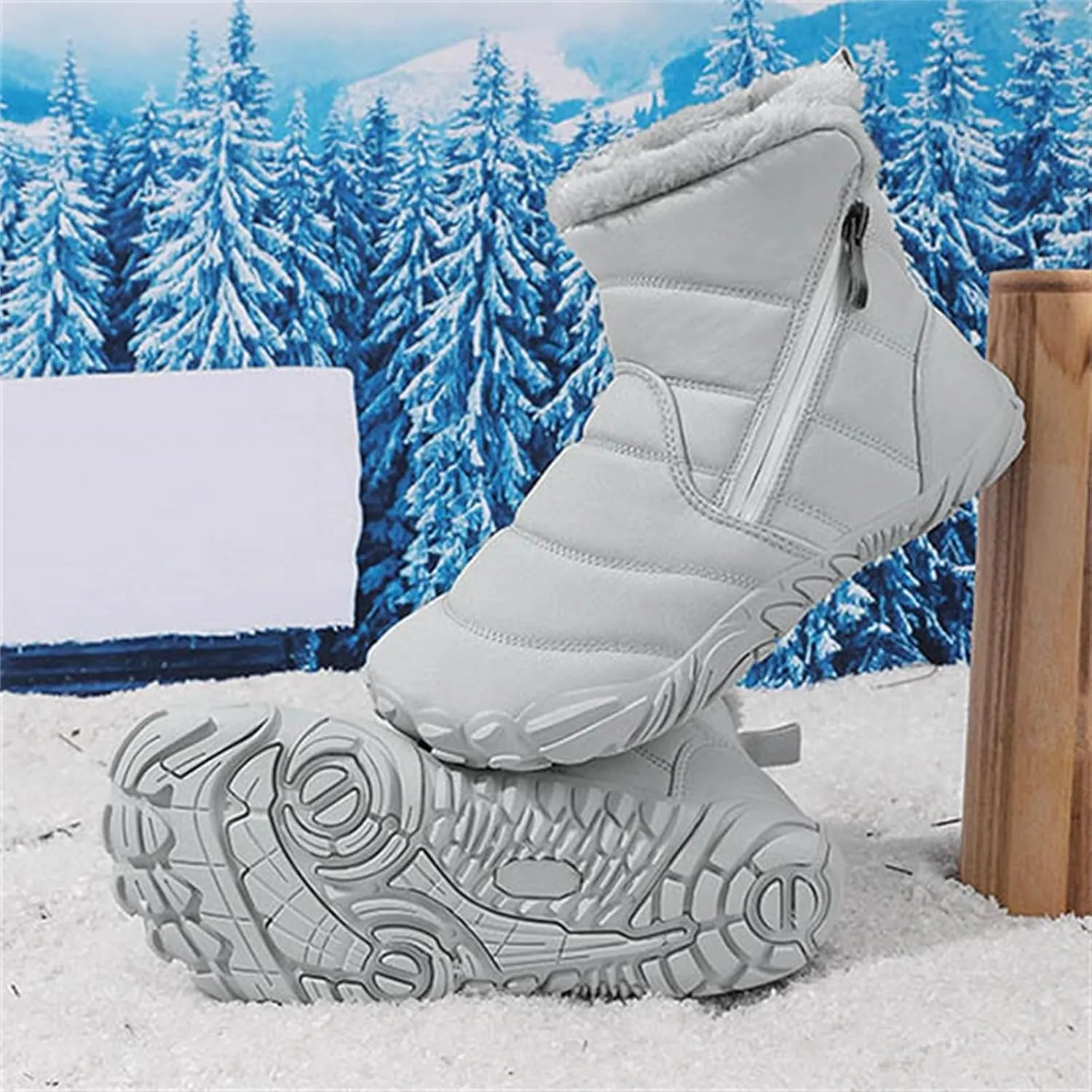Fr Lined Kids Barefoot Shoes, Unisex-Child Wide Toe Box Hiking Boots, Boys Girls Anti-Slip High Top Snow Boots